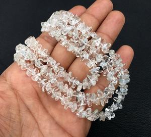 Piedras preciosas de topacio blanco Natural de hebra larga de 16 ", cuentas de Chips lisas sin cortar, Material de fabricación de joyas hechas a mano - Product Image 3