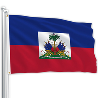 Drapeau personnalisé Flagnshow en gros, logo double face, bandana 3x5 pieds, drapeau sportif imprimé d'Haïti, drapeau national avec 2-4 œillets