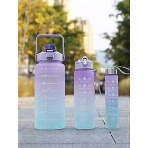Juego de Botellas de Agua Reutilizables de Acero Inoxidable Gradient Sports de 32oz, 20oz y 16oz con Marcadores de Tiempo para Controlar la Hidratación, Uso en Exteriores - Product Image 1