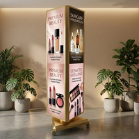 Support d'affichage LED rotatif sur pied à 3 faces, moderne et professionnel, pour hall d'hôtel et terminal d'aéroport