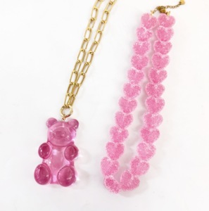 Y2K Pink <strong>Gummy</strong> <strong>Bear</strong> Pendant <strong>Necklace</strong> Set Sugar Heart Beaded Layered Statement <strong>Necklaces</strong> Cute Kawaii Jewelry for Women Teen Girls - Product Image 1