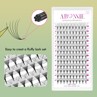 Abonnie 0.05 Long Stem Premade Lash Fan 8D 10D 12D Pointy Thin Base Premade Volume Fan Mink Narrow Pre Made Bouquet Eyelash Fans.