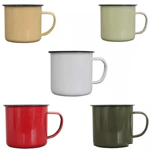 カスタムアウトドアトラベルピクニックエナメルカップ 12oz 16oz  カスタマイズスタイリッシュデザイン エナメル加工コーヒーマグ アウトドアキャンプに最適な耐久性のあるマグカップ - Product Image 6