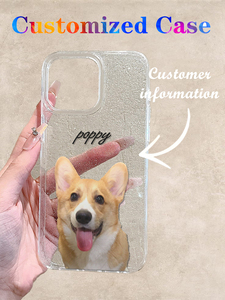 Coque de téléphone personnalisée avec <span class=keywords><strong>photo</strong></span> de votre animal et nom de votre animal, peinture UV, paillettes argentées, TPU pour 17/16/15/14 Pro Max - Product Image 6