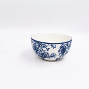 Lot de 18 pièces de <span class=keywords><strong>vaisselle</strong></span> en <span class=keywords><strong>porcelaine</strong></span> avec impression tampon, <span class=keywords><strong>service</strong></span> de table en céramique à motifs de fleurs bleues pour 6 personnes, ensemble de plats et de bols en gros - Product Image 2