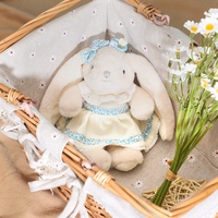 Porte-clés en peluche lapin à oreilles tombantes mignon avec collier en dentelle florale, doux et moelleux, 18 cm, pour femme, cadeau de fête, décoration