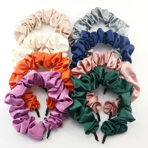 Versione coreana seta colore puro bubble drappo fine big hair hoop match donna fascia per capelli accessori per capelli