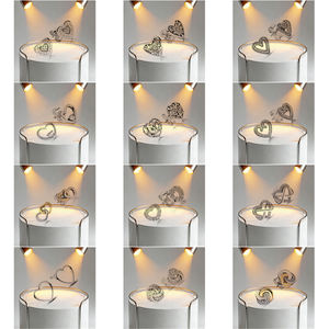 Nouvel ensemble original en argent sterling 925 avec nœud coloré, <span class=keywords><strong>collier</strong></span>, bague et boucles d'oreilles brillantes pour femme, cadeau de Saint-Valentin ou d'anniversaire, bijoux DIY - Product Image 6