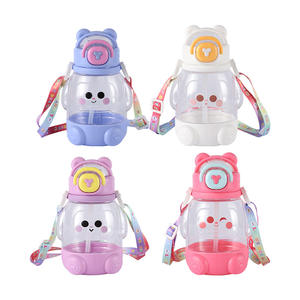 Vaso infantil Tiannuo con pajita, a prueba de fugas 360 grados, botella de agua portátil con tapa abatible para niños escolares con correa. - Product Image 3