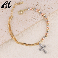 Vente en gros de bijoux religieux catholiques, chapelets tricolores, pendentif croix avec petit bracelet chapelet, cadeaux