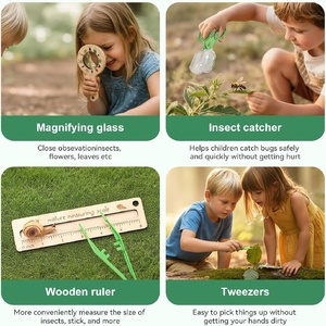 Coffret <span class=keywords><strong>de</strong></span> <span class=keywords><strong>jeu</strong></span> d'observation des insectes pour enfants : cartes éducatives, tableau d'observation, jouets d'extérieur, <span class=keywords><strong>jeu</strong></span> <span class=keywords><strong>de</strong></span> chasse au trésor pour le camping en plein air - Product Image 5