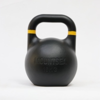 Kettlebell de compétition POWER TIGER 8-36 kg en poudre noire, logo personnalisé, entraînement de force en salle de sport, musculation