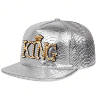 Gorra de Cuero Dobby Deportiva Vintage Estilo Hip-Hop, Impermeable, con Letras Personalizables, Bordado a Mano, Unisex, Visera Plana, Estilo Rap Rock Argyle