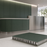 Panel Sarang Lebah Aluminium Logam Cair Hijau Tua Kustom untuk Pelapis Dekoratif Interior Tahan Api Garansi 5 Tahun