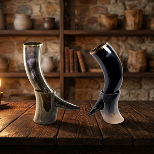 Top-Ranked Handmade Natural Ox Buffalo Horn Eco-Friendly Beer Mug Modern Waterproof Antique Imitation Elegant Natural Shape - Product Image 1