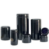 Récipients en verre violet foncé anti-lumière personnalisés de 2oz 4oz 50ml 60ml 100ml 120ml 150ml 200ml 500ml Pot noir opaque