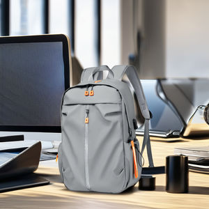 Mochila de gran volumen informal inteligente de uso diario para hombre, mochila de ordenador portátil OEM con características impermeables y Usb negro con logotipo personalizado - Product Image 1