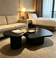 Meubles de salon modernes de luxe, ensembles de tables basses modernes, design noir urbain, usage domestique et professionnel irrégulier