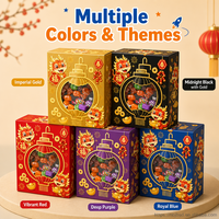 Boîte à bonbons personnalisée avec logo imprimé, en forme de lanterne, avec fenêtre, en papier, pour le Nouvel An chinois, pour les fêtes du Nouvel An lunaire