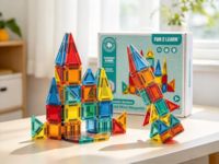 Ensemble de blocs de construction magnétiques colorés pour enfants - Jouet de construction STEM créatif, briques éducatives sûres et durables