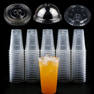 Gobelets en plastique jetables de 95 mm pour boissons froides, jus, boba, thé au lait, bubble tea, avec couvercle, en PET, 9, 10, 12, 14, 16, 20 oz, vente en gros - Product Image 2
