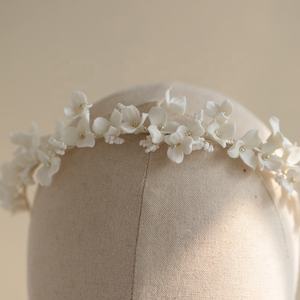 2024 in ceramica ceramico di piccole perle bianco fiore accessori per capelli corona nuziale gioielli per ghirlanda di nozze corona - Product Image 6