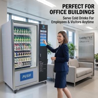 Distributeur automatique réfrigéré commercial à écran tactile pour boissons fraîches, idéal pour les bureaux, halls d'accueil, centres commerciaux et aéroports