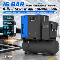 Compresseur d'air industriel 4-en-1 PM VSD 22 kW à vis pour machine de découpe laser 1,5/3/6 kW avec sécheur d'air et réservoir