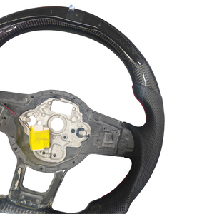 พวงมาลัยหนังคาร์บอนไฟเบอร์อัพเกรดพร้อมไฟ LED สำหรับ Volkswagen Golf 7 <span class=keywords><strong>GTI</strong></span> แบบสปอร์ตสั่งทำพิเศษ  ใช้แทนของเดิมได้ - Product Image 5