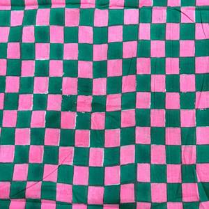 Tissu en coton 100% léger de qualité supérieure, imprimé floral géométrique vert et rose, pour vêtements féminins, vente en gros - Product Image 2