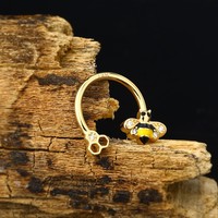 Toposh Rock CBR or abeille 14K solide or cartilage boucles d'oreilles cerceau tragus septum daith oreille piercing bijoux