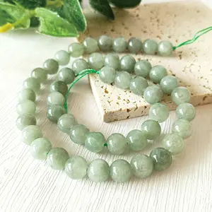 Vente en gros de perles rondes en jade naturel vert She Taicui pour la fabrication de bijoux collier bracelet bricolage 6-12mm