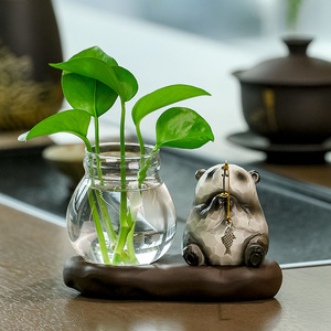 Ensemble de figurines de grenouilles en résine, 2 pièces, décoration de bureau hydroponique, Feng Shui, fournitures de bureau, cadeau - Product Image 4