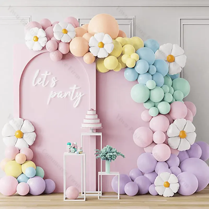 Custom birthday Wedding bohemia girl Party Decoration macaron balloon arch garland daisy wedding balloon garland arch kit