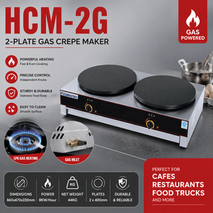 Certification CE 8KW/Heure Double Gaz Crêpière Et Plaque Chauffante, 2 Plaques Crêpière à Gaz - Product Image 2