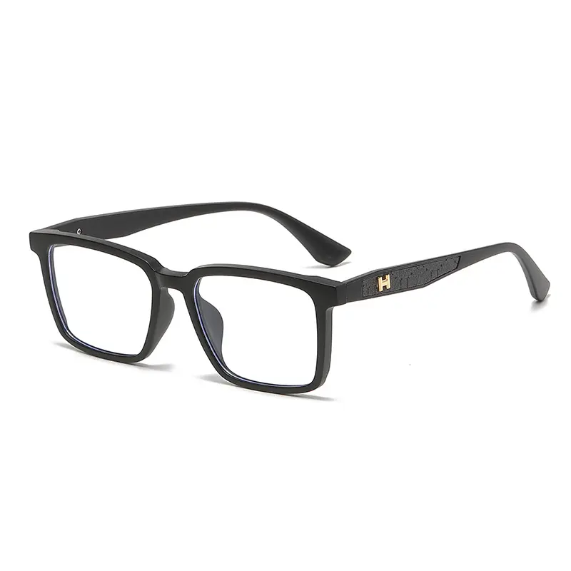 Grosir kacamata pria retro persegi TR90 desain merek mewah bingkai kacamata wanita anticahaya biru 2024
