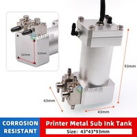 Nouveau réservoir secondaire en aluminium pour imprimante jet d'encre à solvant écologique, cartouche d'encre métallique argentée, utilisation grand format avec 2 valves 43*43*93mm