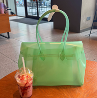 Sac fourre-tout de luxe personnalisé en PVC effet gelée, étanche et élégant, sac à main à bandoulière pour femme, idéal pour les voyages