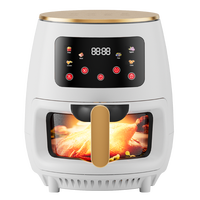 Nouveautés : Friteuse électrique intelligente sans huile 6L 1400W avec écran tactile, personnalisable, en plastique, pour camping-car et usage domestique, classe d'efficacité énergétique