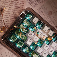 Ode to Spring Theme Keycaps PBT PC Transparent Dye-Sub Keycaps Cherry Profile for Mx Switch 61/64/104/108 Mechanical Keyboard