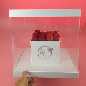 Custom Made Chất Lượng Cao Tông Rõ Ràng <span class=keywords><strong>Pvc</strong></span> Hộp Hoa, Vuông Rose Cake Box - Product Image 2