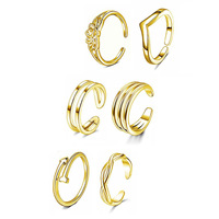 Vente en gros de bagues d'orteil en acier inoxydable plaqué or 18 ct
