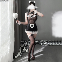 Lingerie Sexy Femme, Robe de Soubrette Française avec Tablier, Déguisement de Cosplay, Uniforme de Servante Lolita Chaud, Robe Babydoll Érotique pour Jeu de Rôle Exotique