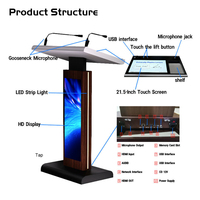 Pupitre numérique moderne OEM pour intérieur, avec écran LED et microphones, en métal, idéal pour les conférences et salles de classe – Meilleures ventes