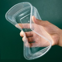 Vente chaude Récipient alimentaire en plastique rectangulaire transparent durable Boîte d'emballage de collations aux fruits avec logo imprimé personnalisé avec couvercle