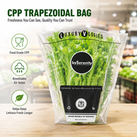 Sacs à laitue trapézoïdaux imprimés sur mesure, sacs d'emballage transparents pour produits frais et légumes avec impression en héliogravure