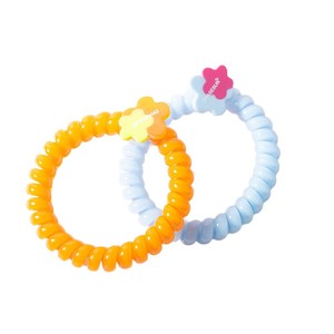 Telephone <b>Cord</b> Hair Tie With Flower Charm High <b>Elasticity</b> For Casual Wear Sweet Style Fresh And Simple Design - Product Image 5