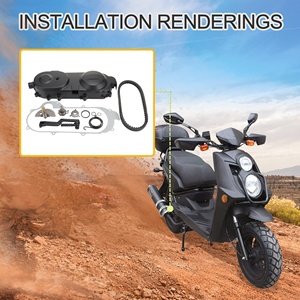 Junta de arranque de motocicleta GOOFIT, <span class=keywords><strong>cubierta</strong></span> derecha del motor, arrancador de cárter con reemplazo de correa 669 para Scooter GY6 <span class=keywords><strong>50cc</strong></span>-100cc - Product Image 6