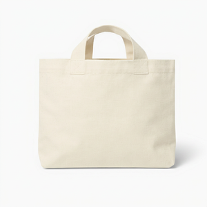 Canvas Shopping Tote <b>Bag</b> 100% Cotton <b>Medium</b> <b>Size</b> Cream Color Floral Line Art Design Hand Length Handle Eco friendly Daily Use - Product Image 2
