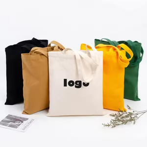 Vendita calda Eco Friendly riutilizzabile tessuto di cotone tela di cotone Tote Bag con Logo stampato personalizzato - Product Image 5